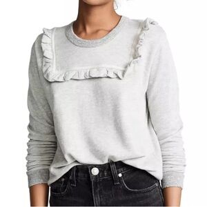 The Great. The Shrunken Bib Sweatshirt Heather Grey Size 3 Large